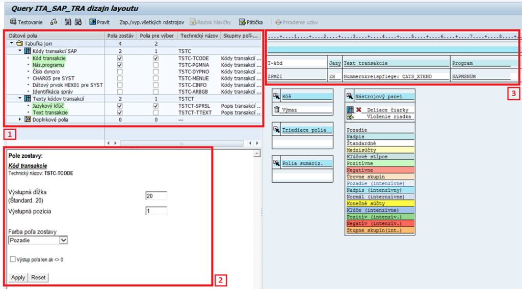 sap query zostava